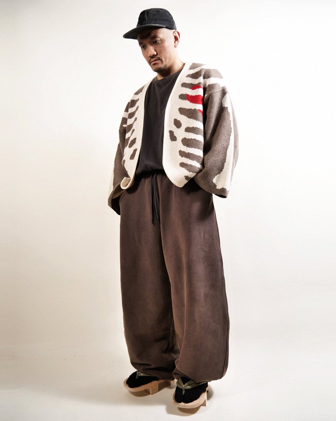 RIB CAGE KIMONO SWEATER - BROWN | Prospective Flow | Japanese